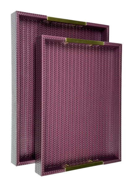 2 Piece Leather Serving Tray