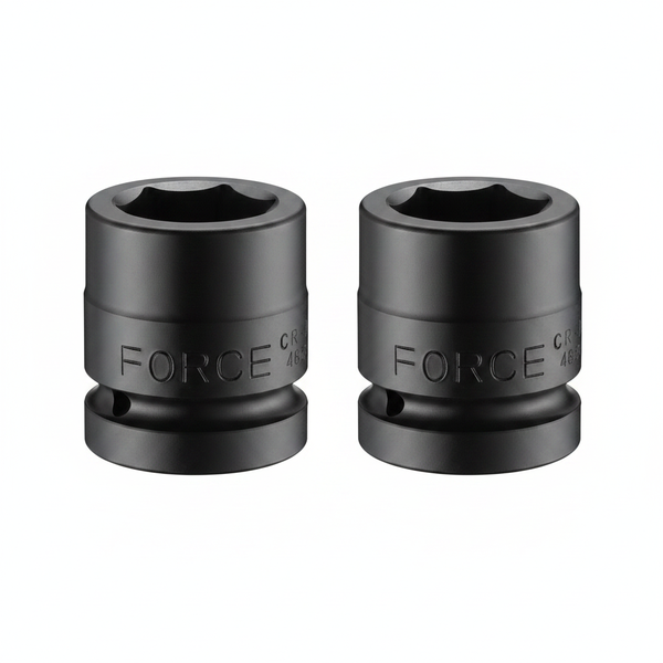 Force 41mm 1 Inch Drive 6 Point Flank Impact Socket for - 2 Pack