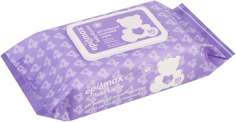 Epi-Max Baby &amp; Junior PH Balanced Sensitive Wipes 80s