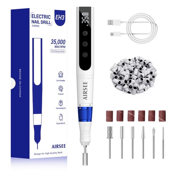 Salon Quality Electronic Nail Drill - Airsee EH3- 35000 RPM