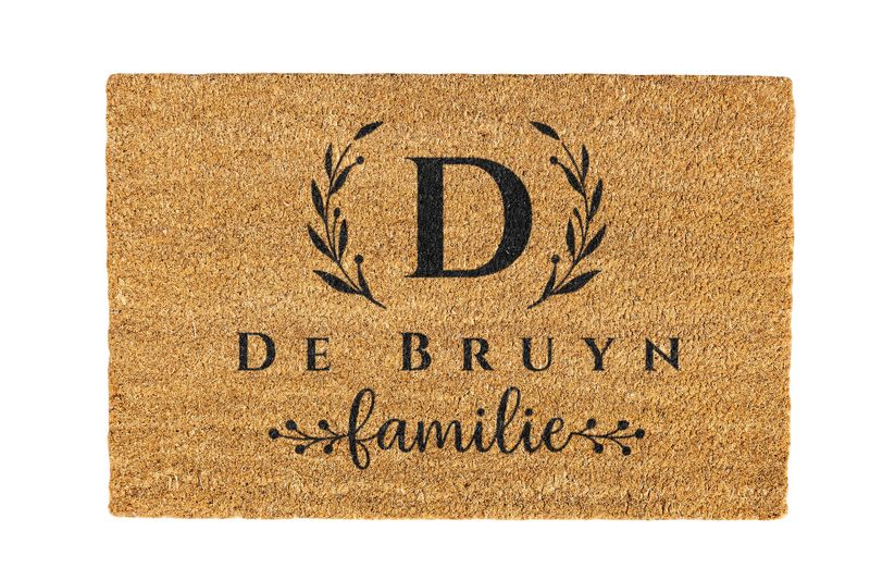 De Bruyn Coir Doormat - Family Name Design Handcrafted Welcome Mat