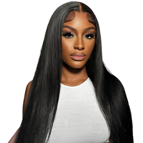 Black In 20" Silky Straight Human Hair -13x4 Lace Front Glueless Wear&Go Image