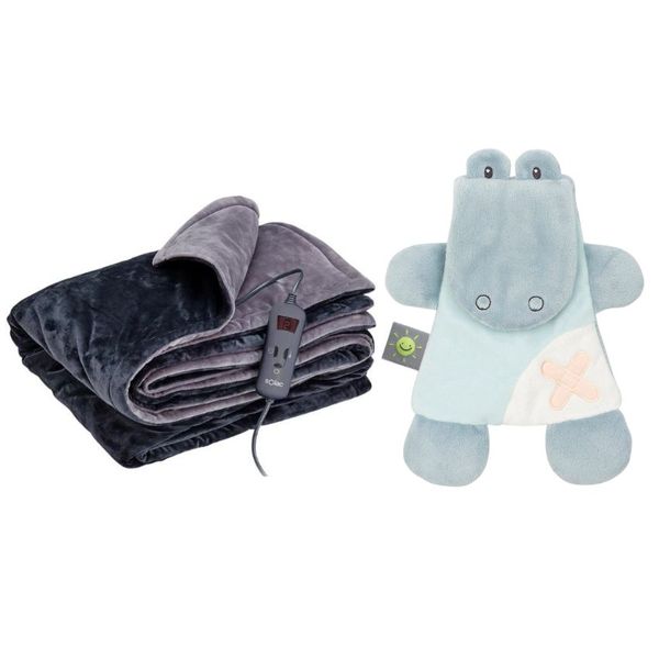 Solac -Kids Single Bed Electric Throw Over Blanket &amp; Nattou &amp; Gelpack -Croc