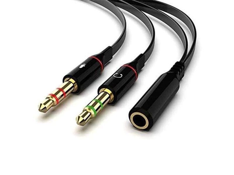BDD Audio Splitter 3.5mm F-2m - Microphone &amp; Earphone Jack Adapter Cable