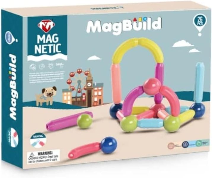 26 Pieces Magnetic Stick and Balls Set -3D Puzzle- Building Blocks