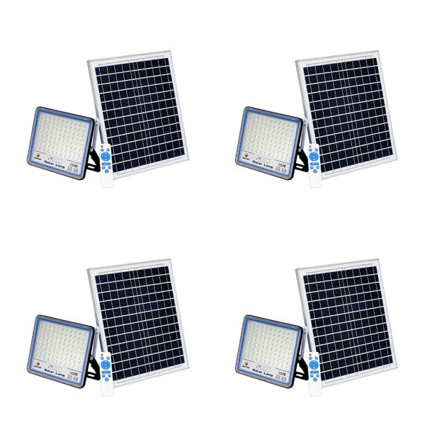 200W Super Bright Outdoor IP66 LED Solar Flood Light With Remote