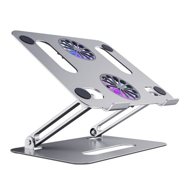 Tuff-Luv Height Adjustable Laptop stand with Dual Fans (Includes USB-A Cable) - Aluminium - 1 Year Warranty