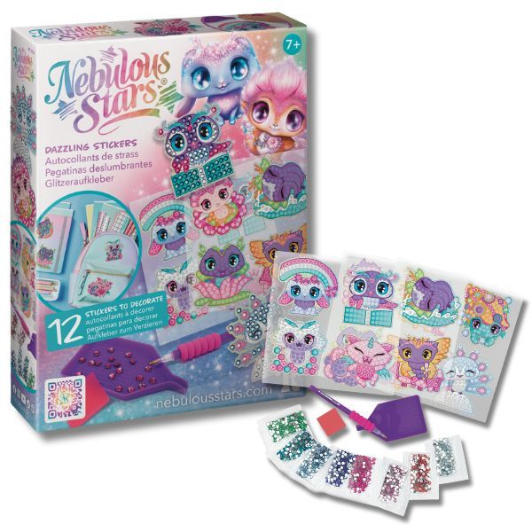 Nebulous Stars Dazzling Stickers Kit - 12 Rhinestone Stickers &amp; Applicator