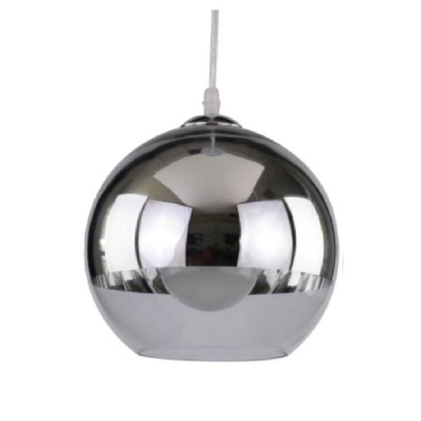Hollywood Glam Pendant Light - Glass and Chrome Bowl Shape
