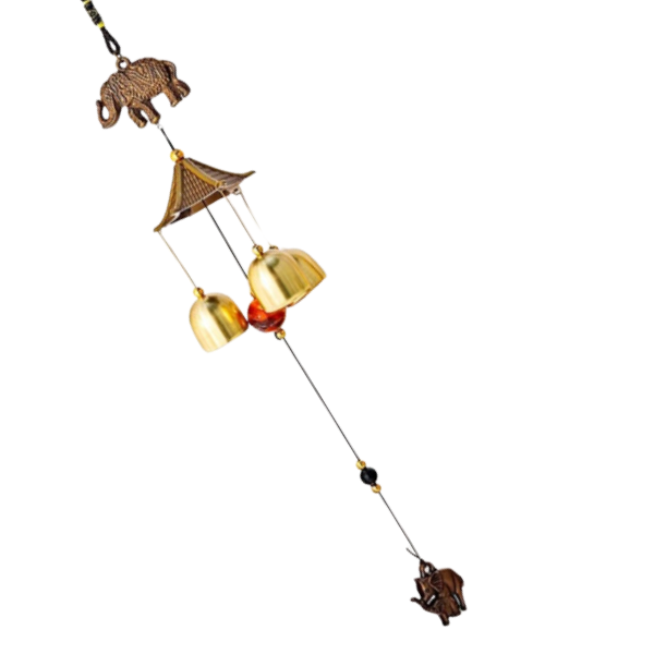 Aluminum Modern Bell &amp; Elephant Design Hanging Wind Chime