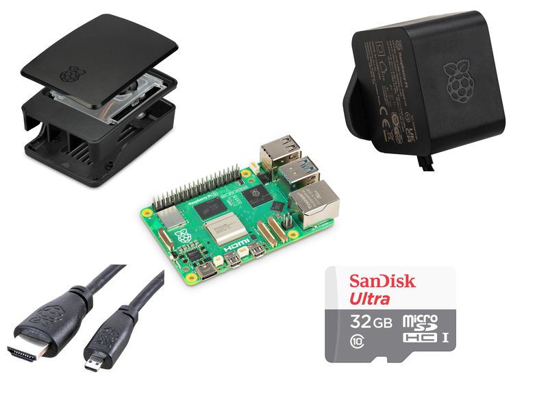 Raspberry Pi5 4GB Black/Grey Official Kit