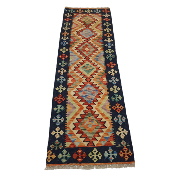 Hand-Knotted Chobi Kilim - 199 x 62cm