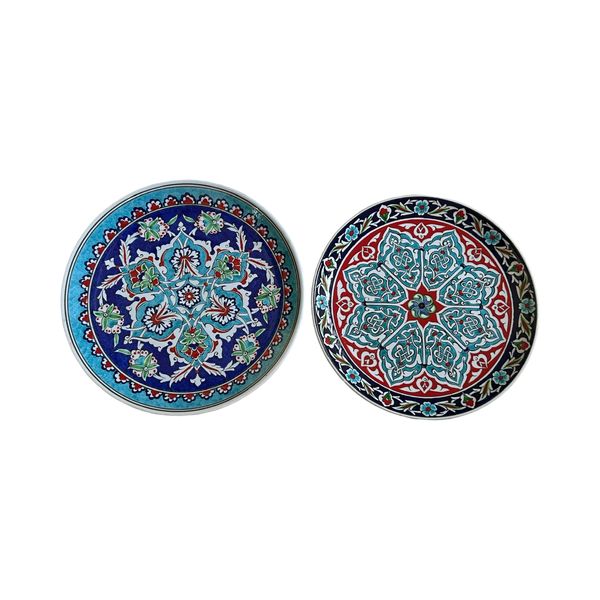 Glam &amp; Decor Turkish Decorative Hand Painted Plates - Set of 2