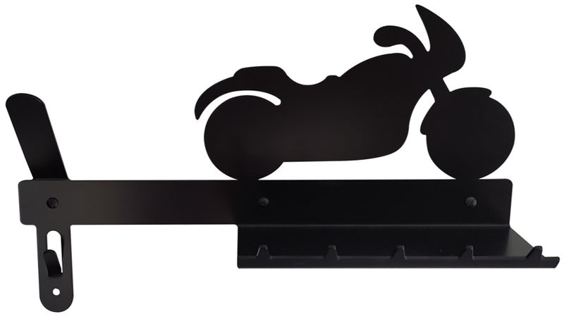 Eboy Steel Cruiser Helmet Holder with Jacket Hook, Keys Rack &amp; Sunglasses Tray - Black