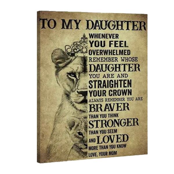 To My Daughter - Lioness Canvas Wall Art