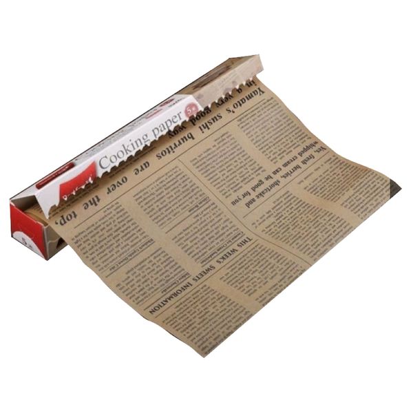Kitchen Multiuse Newspaper Style Greaseproof Food Paper Roll - Set of 2 (5m)