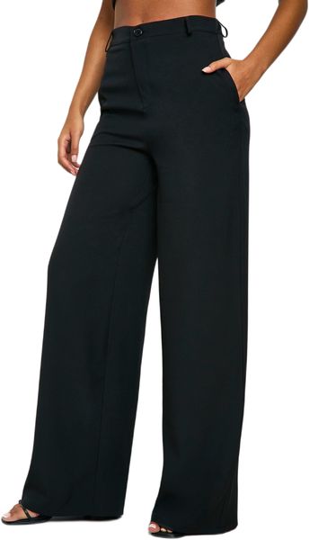boohoo - Womens Tall Straight Leg Trousers - Black