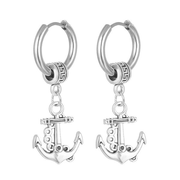 ER-EQ0135, Stainless Steel Anchor Earrings