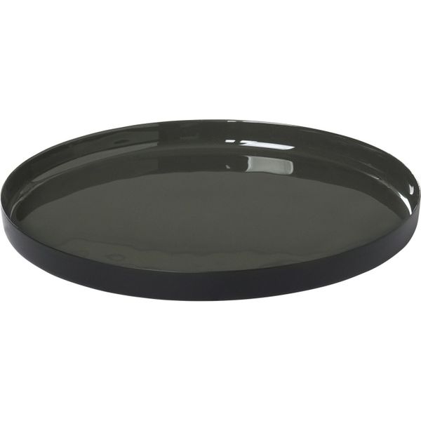 Blomus Round Tray in Gunmetal Grey Enamel Small 21cm