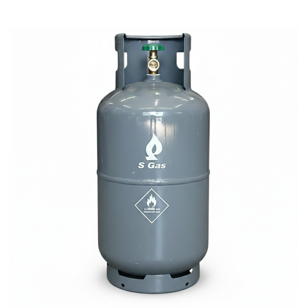 S Gas LPG Cylinder - 9kg - Portable - Grey