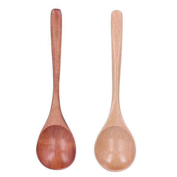 Japanese Style Wooden Soup Spoon Set - 2 Pieces