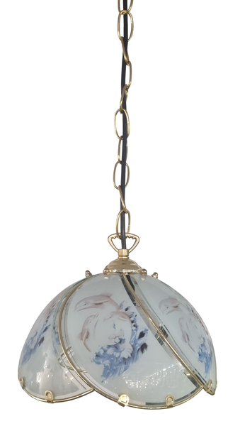 Decorative Glass Pendant with Chain Suspension