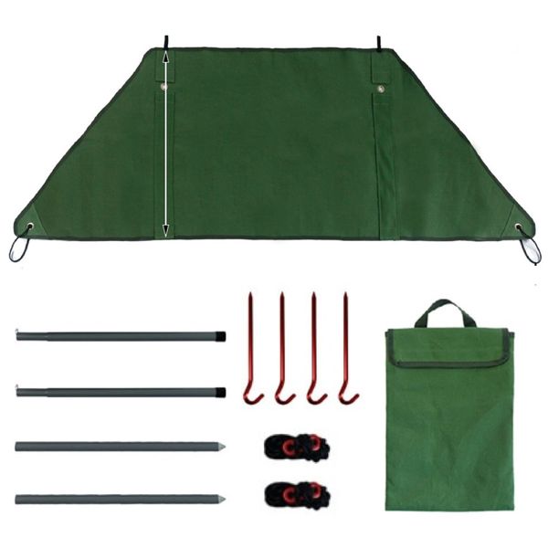 Camping Windscreen Windshield With Accessories Kit Large (80x165x60cm)