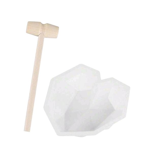 Valentines Day - Heart Shaped Silicone Cake Mould and Wooden Hammer