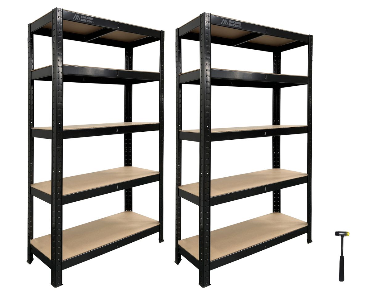 Anchor Racking 5 Tier Shelving 200Kg Anti Rust MDF 2x 150x75x30