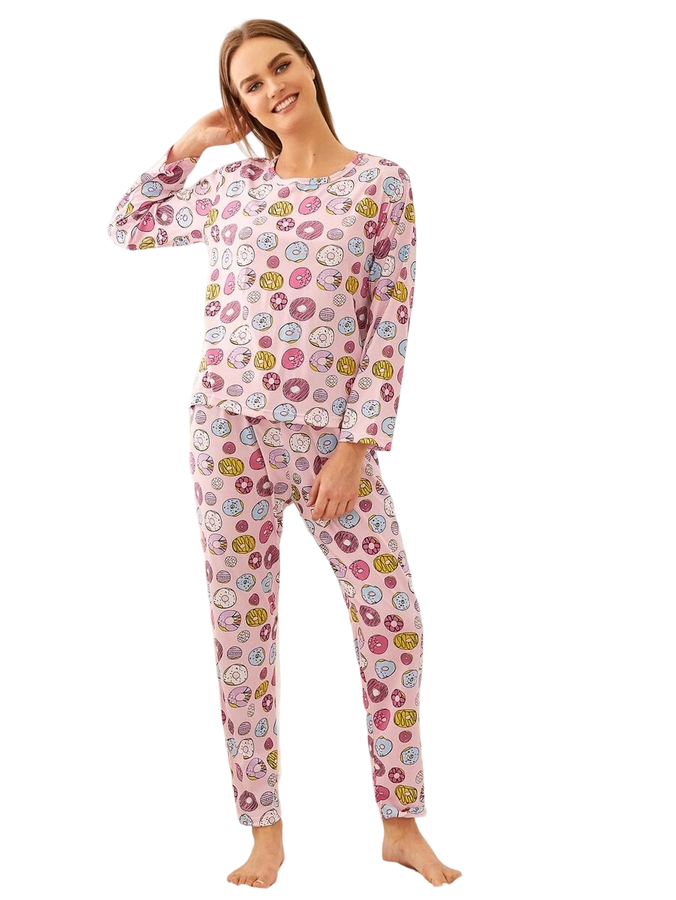 Cute Donut Print Pajama Set With Eye Cover | Buy Online in South Africa ...