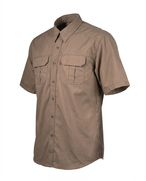 Salty Short Sleeve Bush Shirt - Taupe