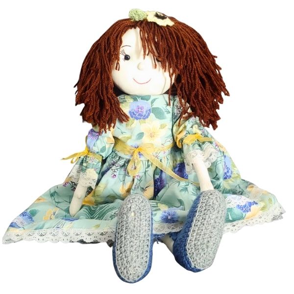 Annie - Handmade Ragdoll with Floral Dress | 54cm Eco-Friendly Plush Toy