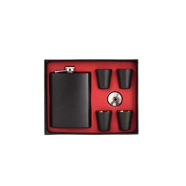 240ml Stainless Steel Hip Flask With 4 Shot Glasses