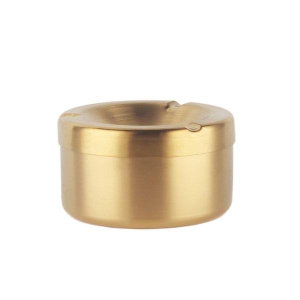 Windproof Stainless Steel Ashtray Home Plated Ashtray with Cover