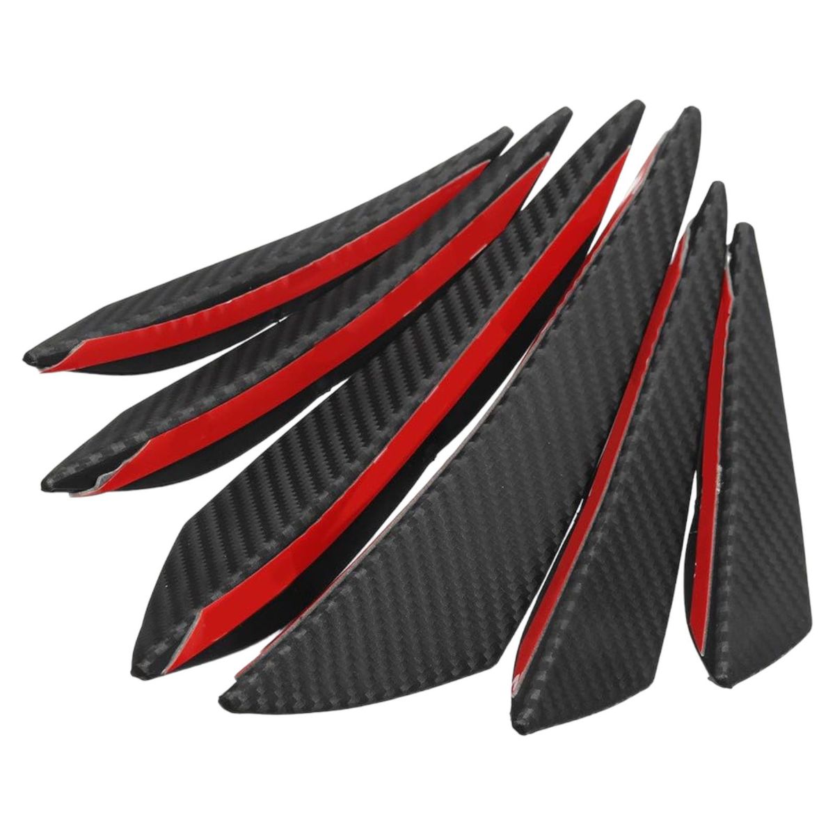 Universal Carbon Fibre Spoiler/Front Bumper Fins/Spoiler Canards - 6PC ...