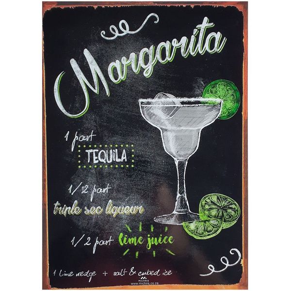 Vintage Metal Tin Signs - Margarita - Pub Decorative Metal Plates