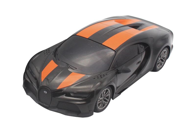 RW Toys 1/24 R/C Bugatti Chiron - Black/Orange (20cm Long)
