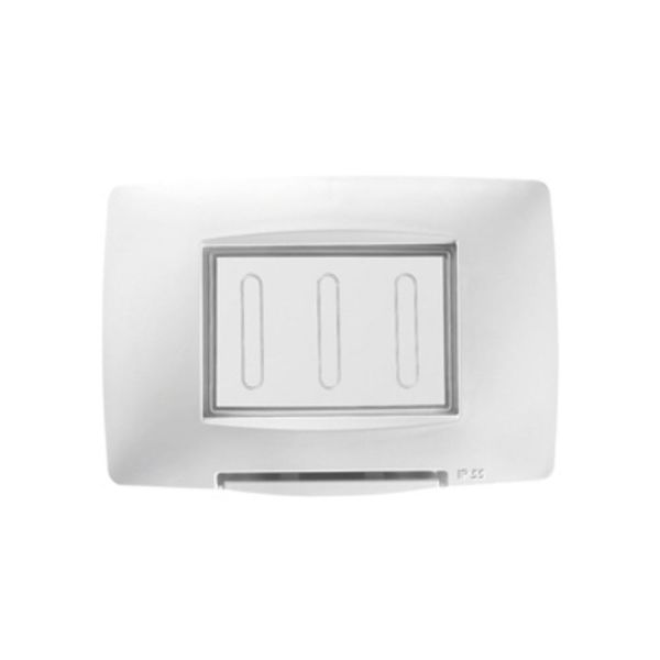 GEWISS - White CHORUS 3-Gang 4x2 Watertight Plate