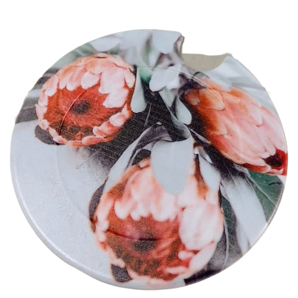 Life's a Gift Licence Disk Holder - Open White Proteas