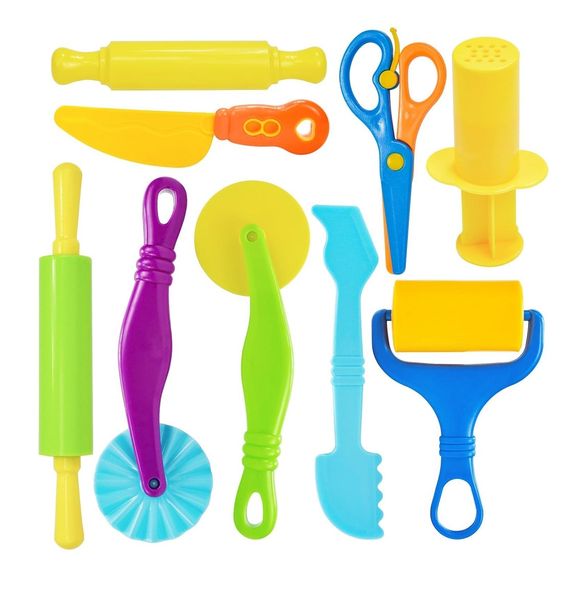 9Piece Basic Play Dough Tools Starter Set for Kids, Playdough Tool Kit