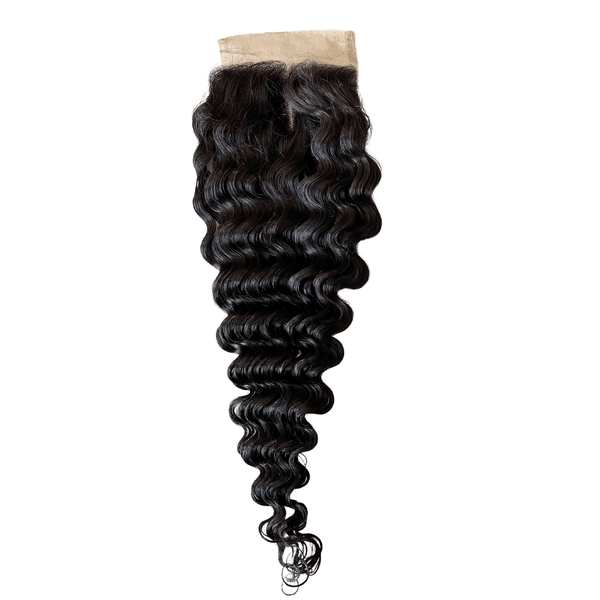 LolaSilk 4x4inch Lace Closure Brazilian Human Hair Deep Wave