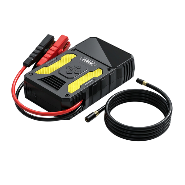 15000mAh 4-in-1 Car Jump Starter &amp; Smart Tire Inflator - 1000A Peak Current