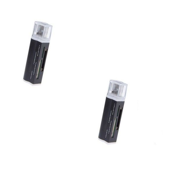 SD/Micro SD/Pro Duo/M2 All in One Card Reader - 2 Pack