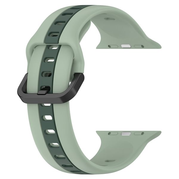 Two Tone Silicone Strap For Apple watch-42/44/45mm-Lime Green &amp; Dark Green
