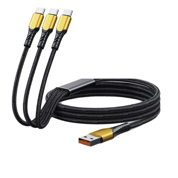 100W Super Fast Charging Cable 3-in-1 Charging Cable Universal Type-C Port