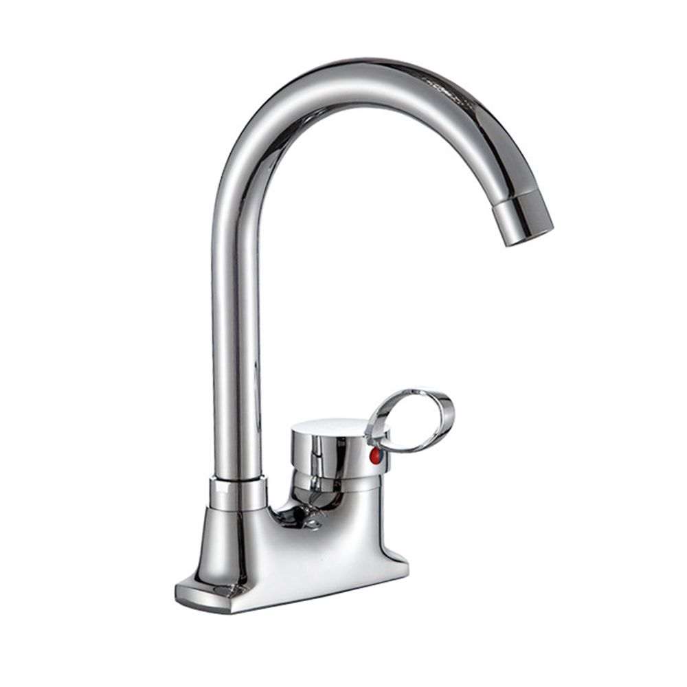 Full Copper Hot and Cold 360 Degree Rotary Double Hole Water Faucet