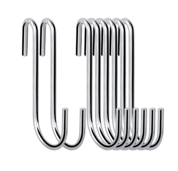 Heavy Duty S Hooks Pan Pot Holder Rack Hooks Hanging Hangers - 8 Pieces