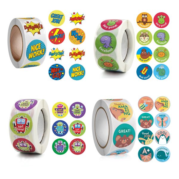 Motivation Stickers - 30 Patterns 2000 Stickers 2.5cm Roll - 2201