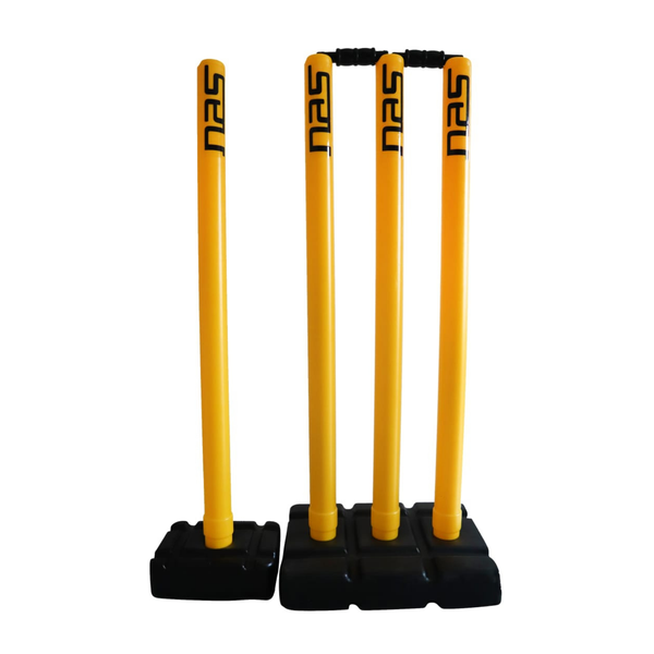 NAS Cricket Pop Up Plastic Stumps Wickets with 4 Stumps 2 Bases &amp; 3 Bails