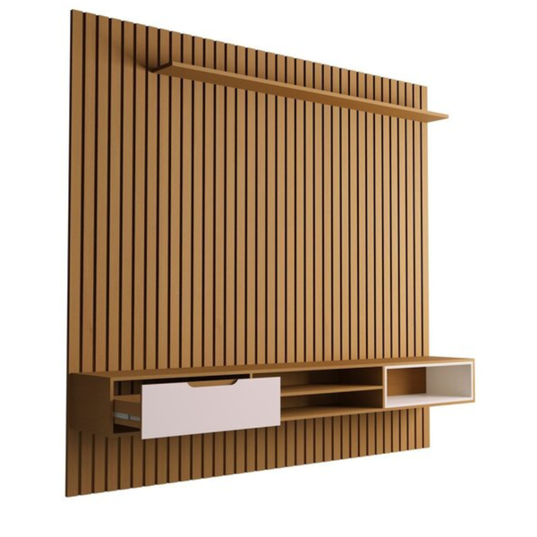 Home Ripado Tucumã 2.3 Nature/Pearl Rippled TV Panel